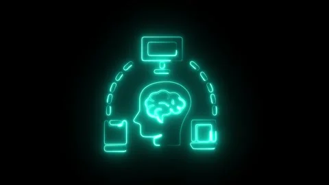Glowing Neon Brainstorming Icon, Creative Thinking and Idea Generation Symb.. 動画素材 301191416