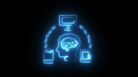 Glowing Neon Brainstorming Icon, Creative Thinking and Idea Generation Symb.. 動画素材 301191425