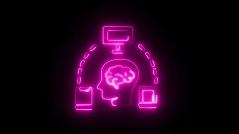 Glowing Neon Brainstorming Icon, Creative Thinking and Idea Generation Symb.. 動画素材 301191447