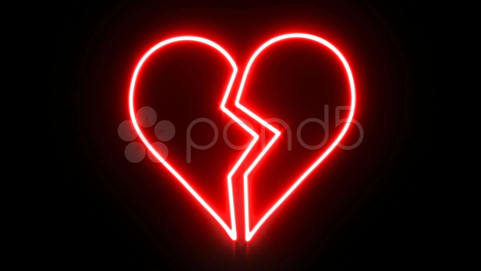 Glowing Neon Breaking Heart Stock Video Pond5