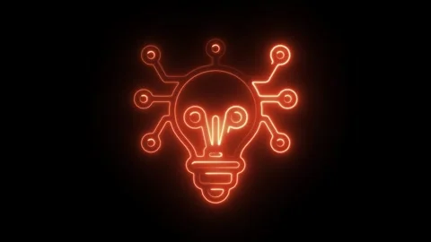 Glowing neon breakthrough icon isolated on black background. HD Video motio.. Stock Footage 304120000