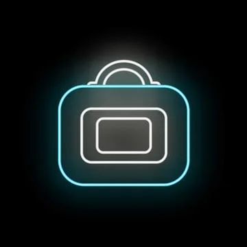 Glowing neon briefbag icon symbolizing business and professionalism Stock Illustration