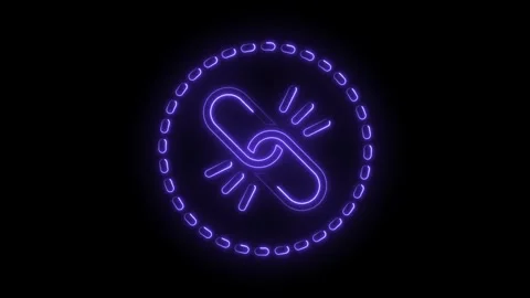 Glowing Neon Broken Link Icon Futuristic Digital Connection Symbol Isolated.. Stock Footage 314557047