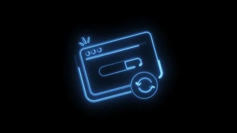Glowing neon browser refresh with loading bar on a black background animation Vídeos de archivo 330780002