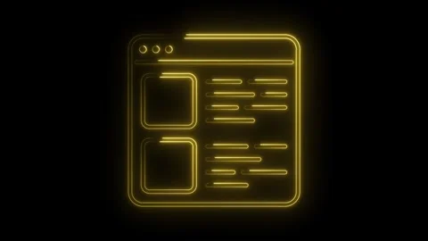 Glowing neon browser window interface animation modern website design conce.. Stock Footage 314537514