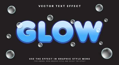 Glowing neon bubble 3d editable text effect Stock Illustration