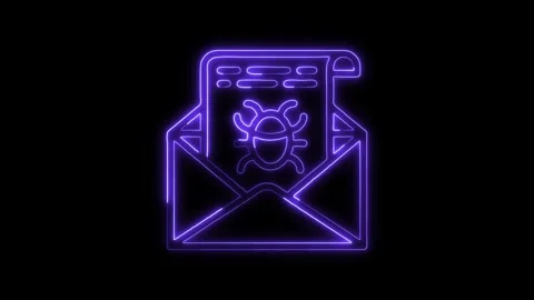 Glowing neon Bug Report icon isolated on black background. HD Video motion .. Stock Footage 316156443