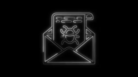 Glowing neon Bug Report icon isolated on black background. HD Video motion .. Stock Footage 316156445