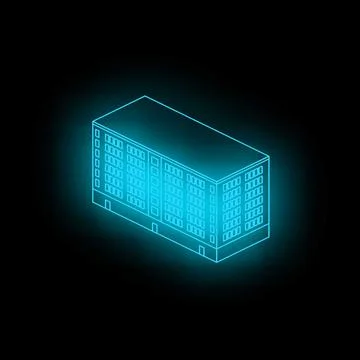 Glowing neon building representing modern architecture and urban living Ilustración de archivo