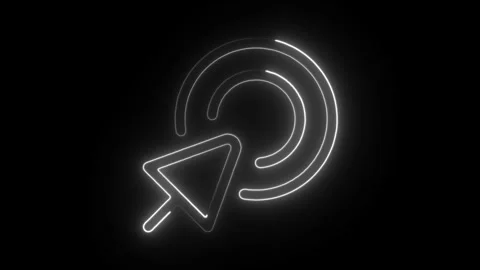 Glowing neon bullseye pointer icon isolated on black background. HD Video m.. Stock Footage 304130790