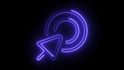 Glowing neon bullseye pointer icon isolated on black background. HD Video m.. Stock Footage 304130842