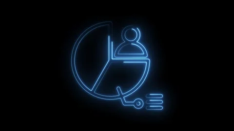 Glowing neon business analytics and customer segmentation data presentation.. 스톡 동영상 346002378