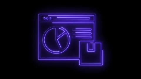 Glowing neon business analytics interface with chart and data representatio.. Stock Footage 309912159