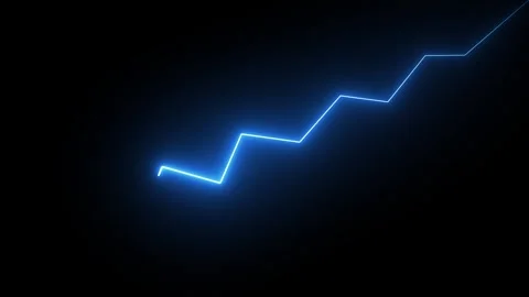 Glowing neon business graph rising arrow icon isolated .increasing arrow. v.. Stock Footage 337831553