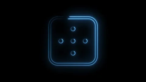 Glowing neon button animation modern technology ui element black background.. Stock Footage 314544128