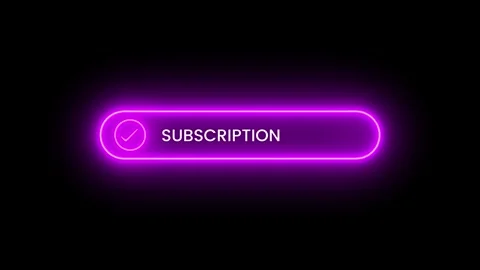 Glowing neon button with checkmark icon Subscription Active text animation Stock-Footage 342275911
