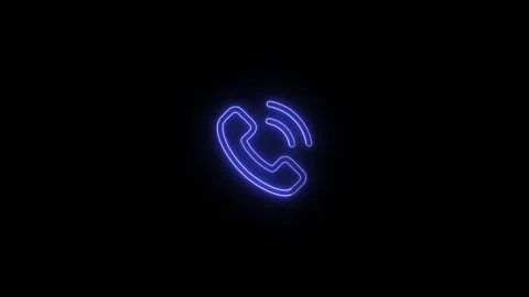 Glowing neon call icon animation on black background. Abstract neon light t.. Stock Footage 327758868