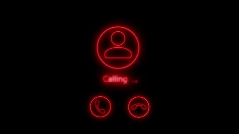 Glowing Neon Calling Animation, Mobile Call Signal Animation, Neon Glowing .. Stock Footage 313756022