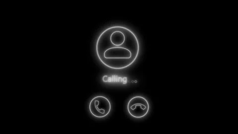 Glowing Neon Calling Animation, Mobile Call Signal Animation, Neon Glowing .. Video stock 313756026