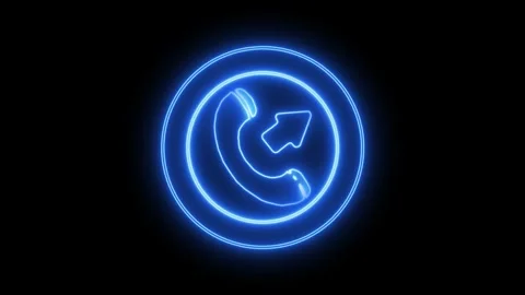 Glowing neon calling icon animation,  neon circle Neon call icon voice animated Stock Footage 312720724