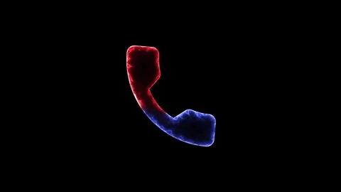 Glowing neon calling icon with neon circle on black background. Glowing neo.. Stock Footage 327756805