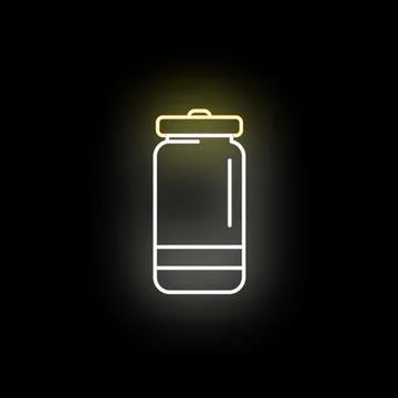 Glowing neon can outline representing soda beverage Stock Illustration