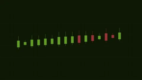 Glowing neon candlestick trading chart on a tech grid, lime green neon 스톡 동영상 342595825