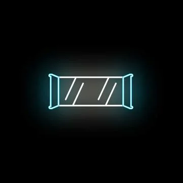 Glowing neon candy bar icon on black background Stock Illustration