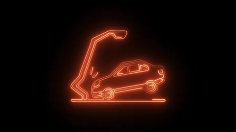 Glowing neon car collision icon isolated on black background. HD Video moti.. Stock Footage 304551833