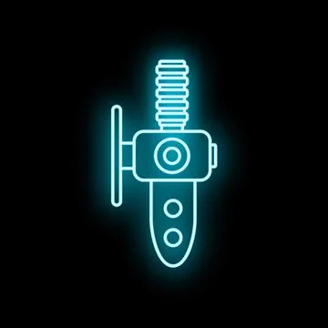 Glowing neon car engine part icon Stock Illustration