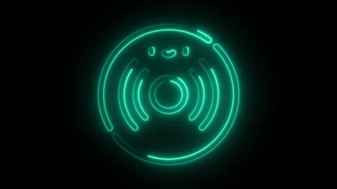 Glowing Neon CD Icon, Symbol of Compact Disc and Data Storage, HD Video Mot.. Stock Footage 301181743