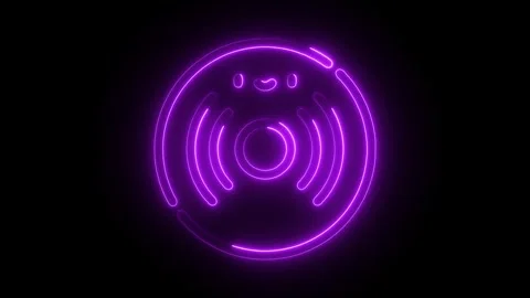 Glowing Neon CD Icon, Symbol of Compact Disc and Data Storage, HD Video Mot.. Stock Footage 301181771