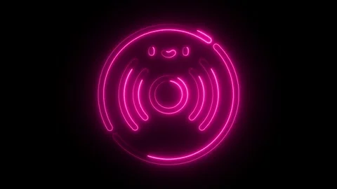 Glowing Neon CD Icon, Symbol of Compact Disc and Data Storage, HD Video Mot.. Stock Footage 301181836