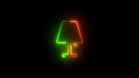 Glowing neon ceiling light fixture, modern tech-inspired lamp icon Stock Footage 309265719