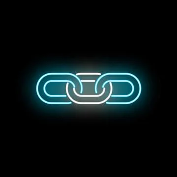 Glowing neon chain link representing digital connection security イラスト素材