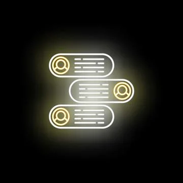 Glowing neon chat messages representing online communication Stock Illustration