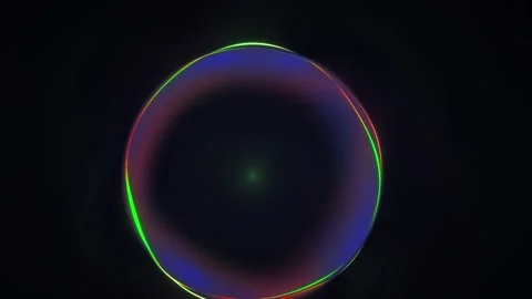 Glowing neon circle on black background with white space. Stock Footage 335958526