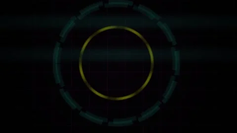 Glowing neon circle on black background. Stock Footage 340025065