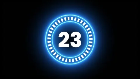 Glowing neon circle countdown timer 30 to 0 seconds animation Stock Footage 324573144