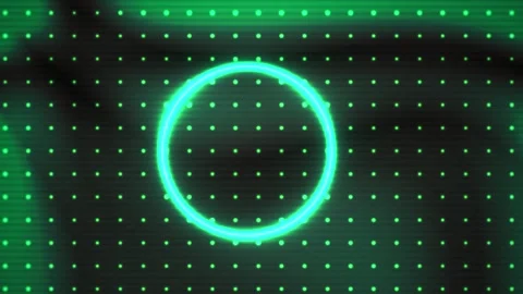 Glowing neon circle on digital screen. Stock Footage 334880893