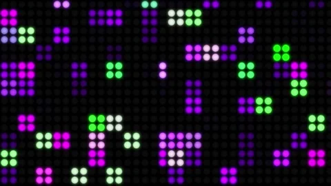 Glowing neon circle dot led light lamps Stock Footage 240324279