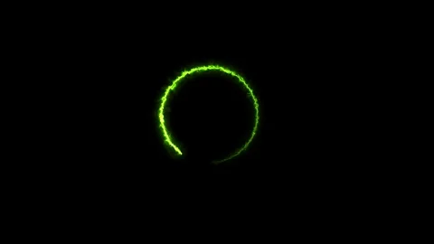 Glowing neon circle frame animation, recycling animation . Stock Footage 294559306