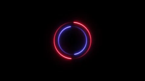 Glowing neon circle frame animation. glowing neon and loading circle frame .. Stock Footage 332582422