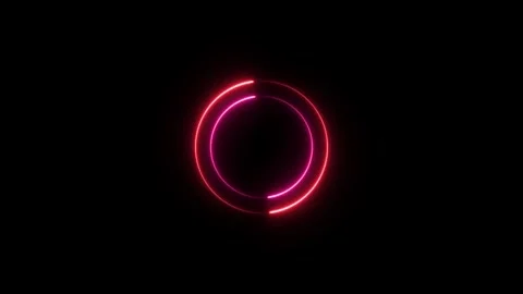 Glowing neon circle frame animation. glowing neon and loading circle frame .. Stock Footage 332582431