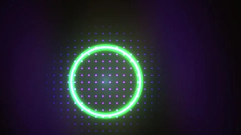 Glowing neon circle with grid pattern. Stock Footage 335522113
