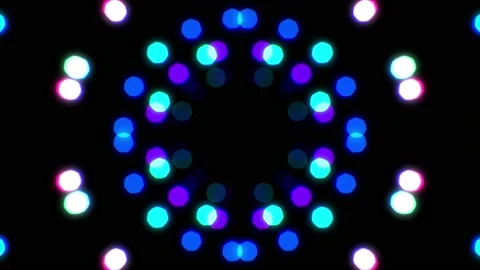 Glowing Neon Circle Light Bokeh Loop Background 4K Stock Footage 171836143