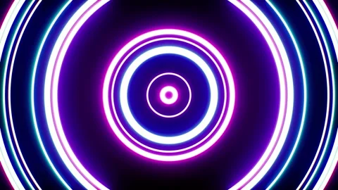 Glowing Neon Circle Light Wave Loop Background 4K Stock Footage 171857253