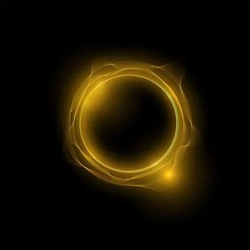 Glowing neon circle with light waves vector illustration Stock Illustration