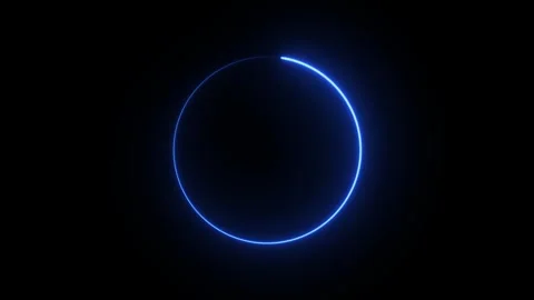 Glowing neon circle loading animation and seamless loop background. Vidéo 332959370