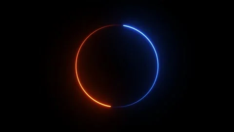 Glowing neon circle loading animation and seamless loop background. Stock Footage 332959386